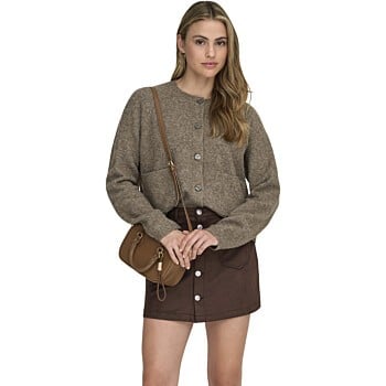 ONLPIEMONTE L/S CARDIGAN KNT NOOS Walnut/Melange