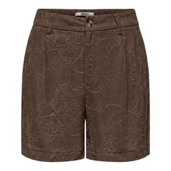 ONLSIESTA HW LINEN BL EMB SHORTS PNT Chocolate Mar