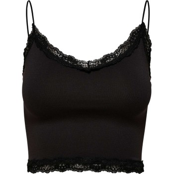 Vicky  lace seamless cropped top noos black