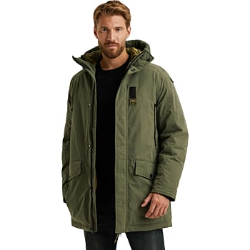 Long jacket ICE PILOT Coated Crunc Dusty Olive