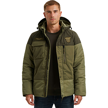 Short jacket ICEGLICER Mix fabrics Oil Green