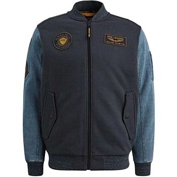 Zip jacket interlock jacquard twil Mood Indigo