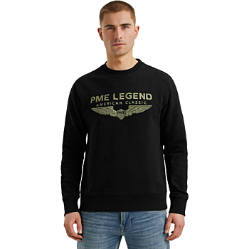 Crewneck soft terry with logo Black