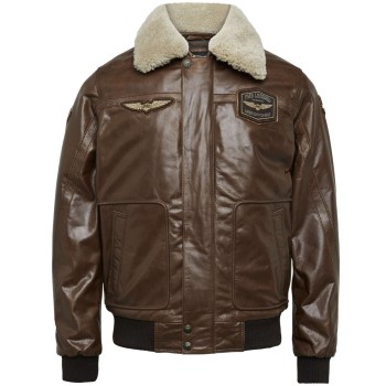 Bomber jacket hudson buff leather d.brown