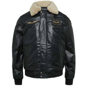 Bomber jacket hudson buff leather pirate black