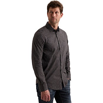 Long sleeve shirt Print on poplin Obsidian