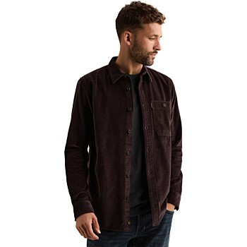Long sleeve shirt Dobby Corduroy Dark Aubergine