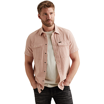 Short Sleeve Shirt Mattweave 2 ton Rose Dawn