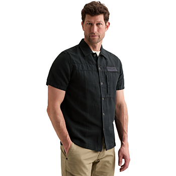 Short Sleeve Shirt Cotton/linen ga Carbon