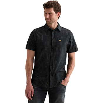 Short Sleeve Shirt Print on pique Carbon