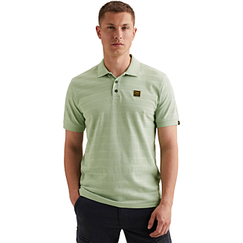 Short sleeve polo jacquard jersey Cameo Green