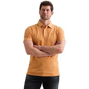Short sleeve polo pique garment dy Gold Earth