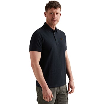 Short sleeve polo jersey jacquard Carbon