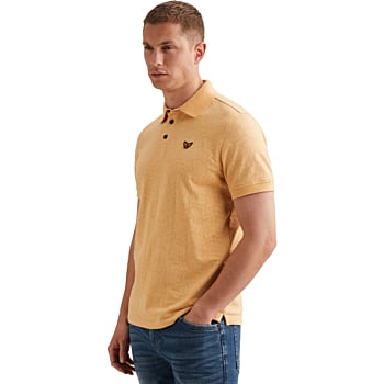 Short sleeve polo jersey jacquard Apricot Cream