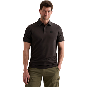 Short sleeve polo stretch pique bl Obsidian