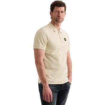 Short sleeve polo interlock pique Bone White