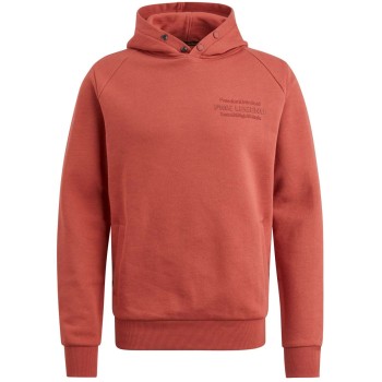 Hoodie sweater met muts soft terry etruscan red