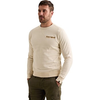 Crewneck big embro Bone White