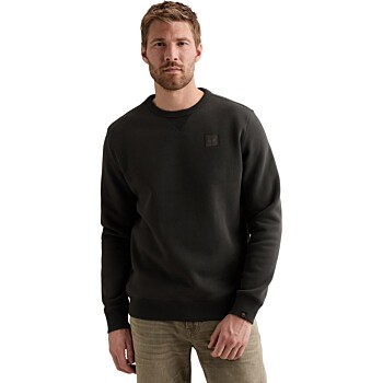 Crewneck soft fleece sweat Obsidian