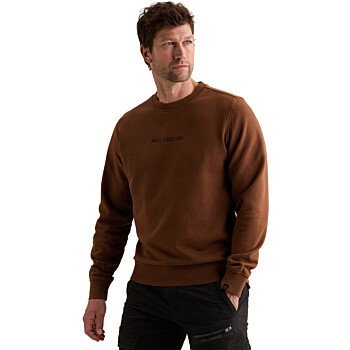 Crewneck semi brushed garment dye Cappuccino