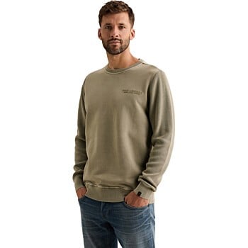 Crewneck sweat knit combination Abbey Stone