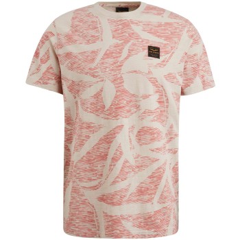 T-shirt korte mouw ronde hals met print hot coral
