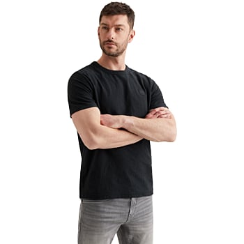 Short sleeve r-neck jacquard jerse Carbon