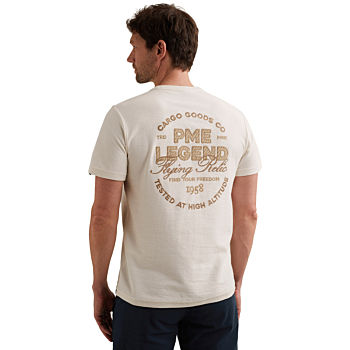 Short sleeve r-neck structured fab Egret