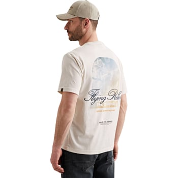 Short sleeve r-neck soft oe big ba Egret
