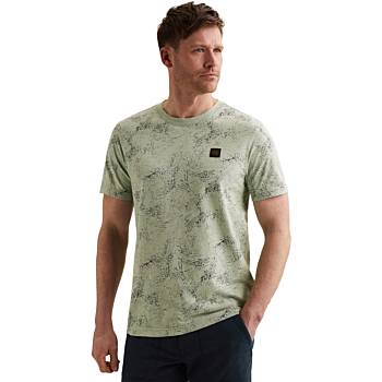 Short sleeve r-neck slub jersey ao Cameo Green