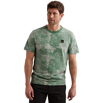 Short sleeve r-neck slub jersey ao Cameo Green