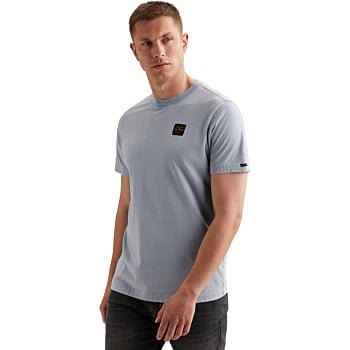 Short sleeve r-neck washed garment Hydrangea