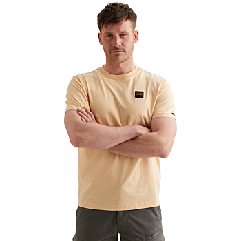 Short sleeve r-neck washed garment Apricot Cream