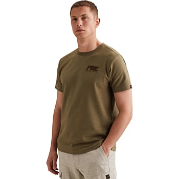 Short sleeve r-neck structure fabr Dusky Green