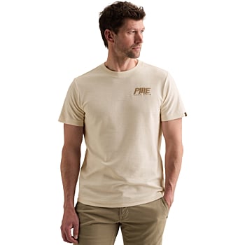 Short sleeve r-neck structure fabr Egret