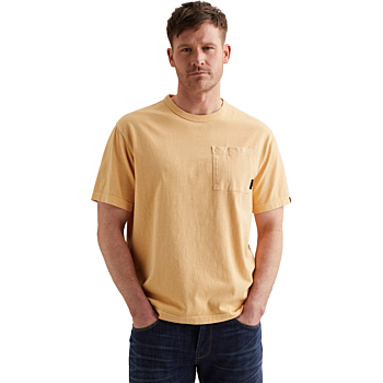 Short sleeve r-neck soft open end Apricot Cream