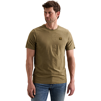 Short sleeve r-neck jacquard jerse Dusky Green