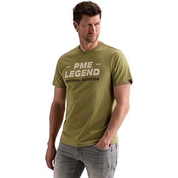Short sleeve r-neck open end jerse Mosstone