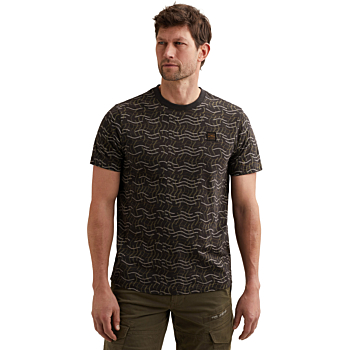Short sleeve r-neck slub jersey ao Obsidian