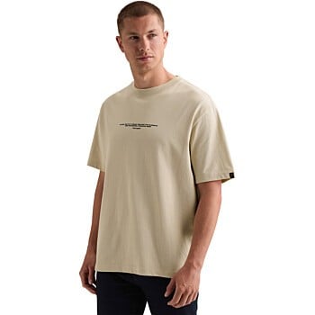 Short sleeve r-neck heavy oe digit Bone White