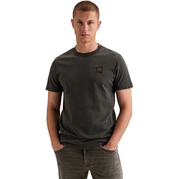 Short sleeve r-neck washed garment Obsidian