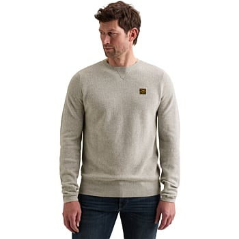 R-neck cotton structure Light Grey Melee
