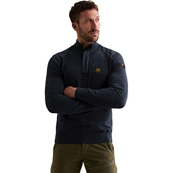Half zip collar cotton rib melee k Salute