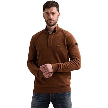 Half zip collar cotton rib melee k Arabian Spice