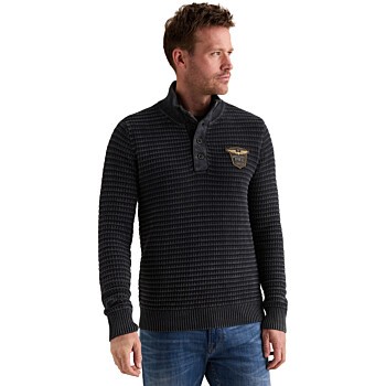 Half button collar garment dye sto Salute