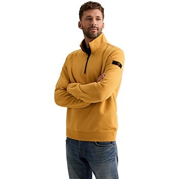 Half zip collar peached fleece gd Amber Gold