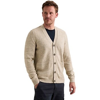 V-neck cardigan authentic icon Bone White