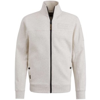 Vest jacquard interlock sweater bone white mele