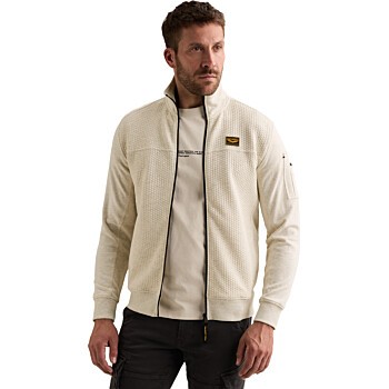 Zip jacket jacquard interlock fren Bone White Mele