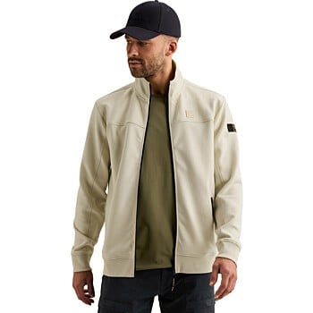 Zip jacket interlock sweat Bone White